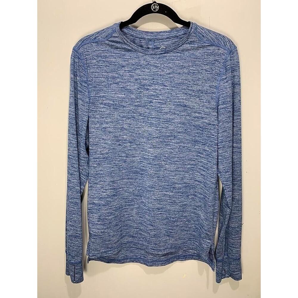 Champion Mens Blue Long-Sleeve Performance Shirt Size S